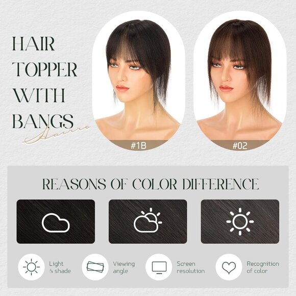 Hairpieces For Women Wispy Air Clip On Bangs Remy Short Black Lace Topper - Picture 8 of 8